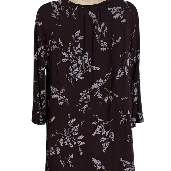 J. Jill Women's Wine/Gray Fall Floral Top SMALL #4 - Picture 5 of 8